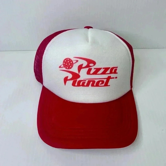 Other - 🍕”Pizza Planet” NWT Unisex Toy Story Mesh Trucker Hat-Snap Back-Red/White🌎